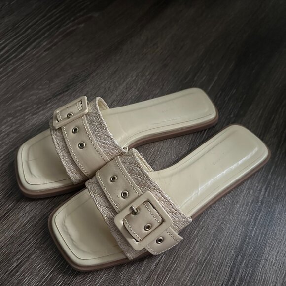 NWT By Anthropologie 7.5 Buckle Slide Sandals - Picture 2 of 6